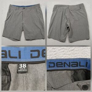 Denali Performance Shorts Mens 38 Grey Heathered Lightweight Stretch Hybrid